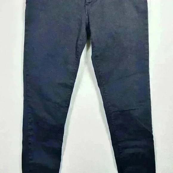 ZARA DENIM Black Skinny Mid Rise Jeans Minimalist Tapered Jeggings Women 4 - Picture 3 of 10